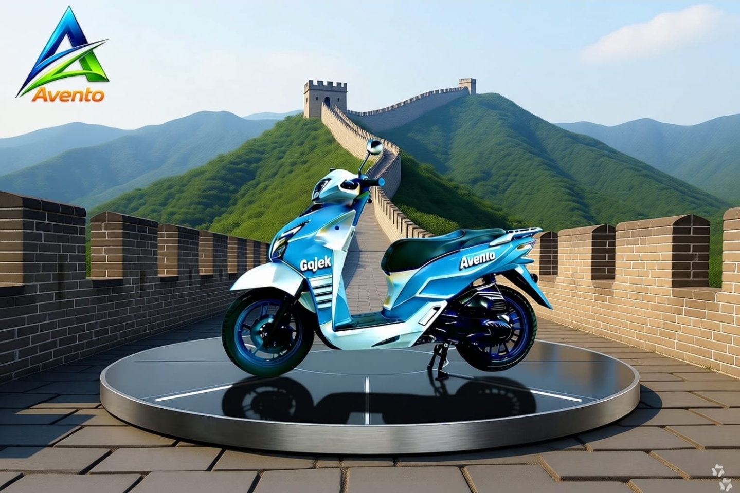 Motor Avento Gojek Biru